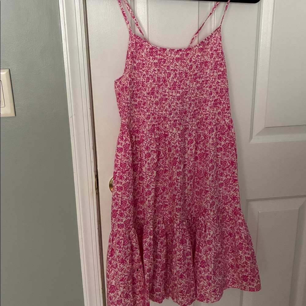 GAP Pink Floral Dress with Tie Detail
